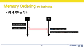 C++ Concurrency in Action Study
C++ Korea
Memory Ordering the beginning
83
42가 출력되는 이유
 