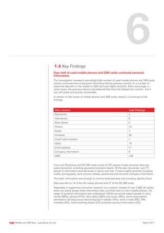 Mobile and SIM data - quantifying the risk - 2011 | PDF