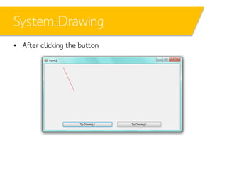 System::Drawing
• After clicking the button

 