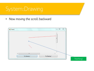 System::Drawing
• Now moving the scroll backward

Nothing!

 