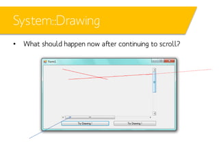 System::Drawing
•

What should happen now after continuing to scroll?

 