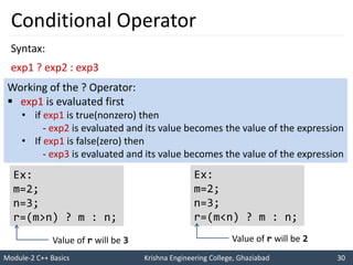 Module 2 | Object Oriented Programming with C++ | Basics of C++ | PPTX