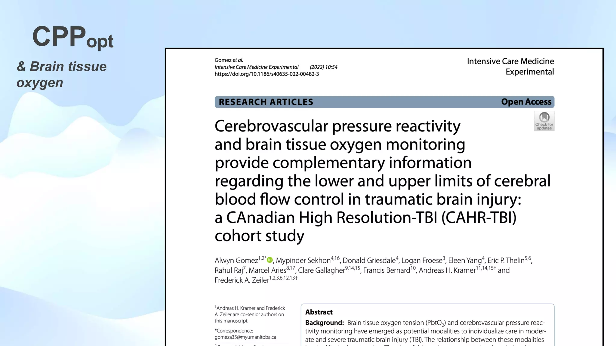CPPopt
& Brain tissue
oxygen
 