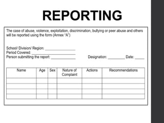 REPORTING
 