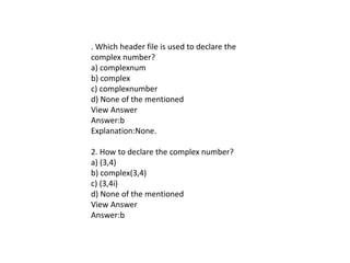 PART - 1 Cpp programming Solved MCQ | PPT