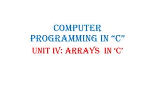 CP PPT_Unit IV computer programming in c.pdf