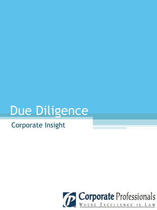 Due Diligence Corporate insight