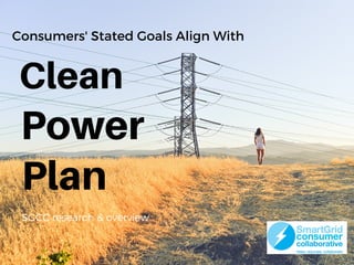 Consumers' Stated Goals Align With
Plan
Power
SGCC research & overview
Clean
 