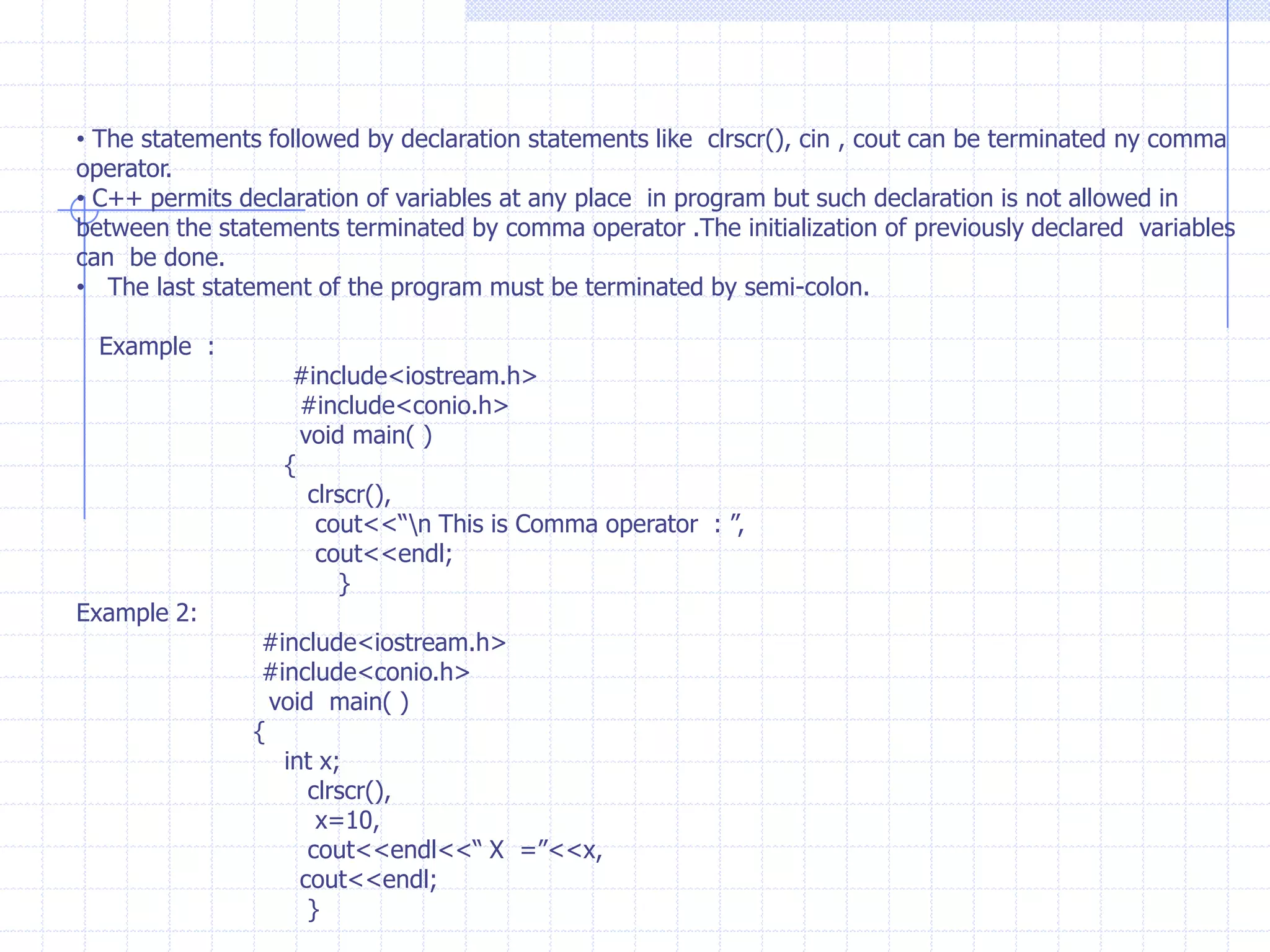   Reduction  in program size.