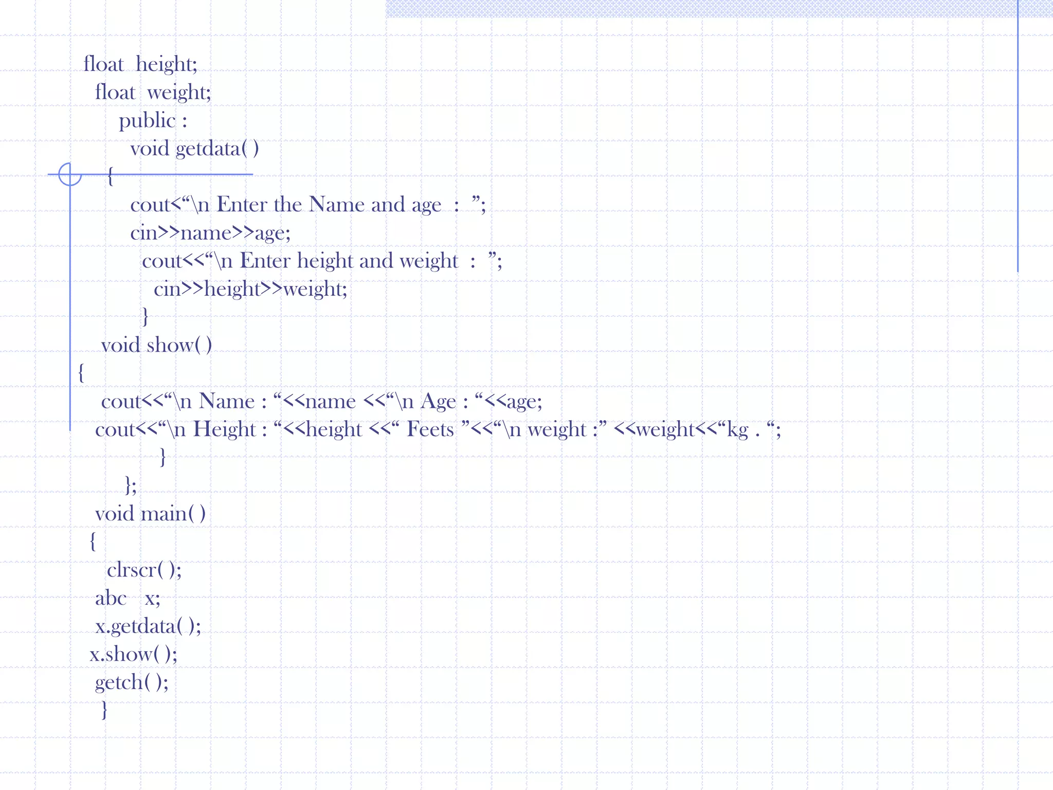 Base classXYZDerived classMultilevel Inheritance :                  when a class base class is derived from another derived class i.e..,  derived class acts as a base class, such type of inheritance is known as Multilevel inheritance.WX is a base class. Y is derived  from  X. Further, Z is derived from Y. Here, Y is not only  a derived  class but also a base class. Further, Z can be used as a base class.XYZHierarchical Inheritance :              when a single base class is used fro derivation of two or more classes. It it known as hierarchical inheritance.Here W is only one base class. X,Y & Z are derived  classes . Further X, Y, Z are not used for deriving a class.