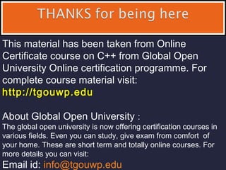 Advance features of C++ | PPT