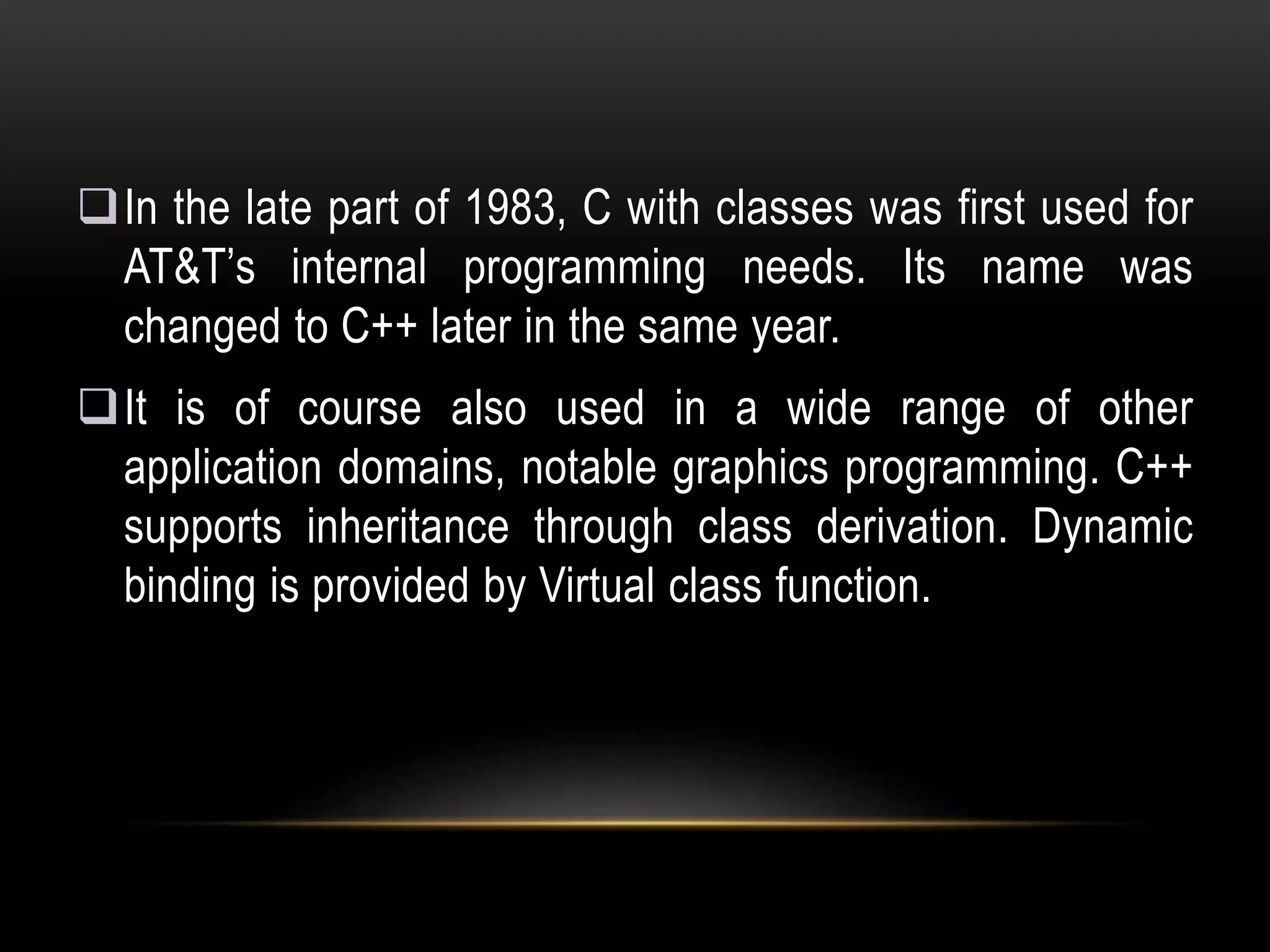 C++ Overview PPT | PPTX