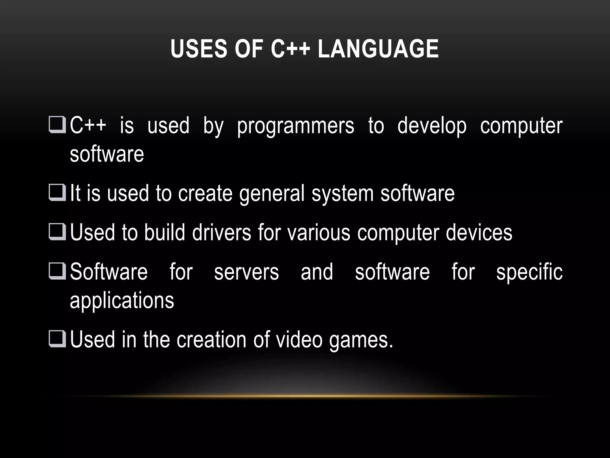 C++ Overview PPT | PPTX