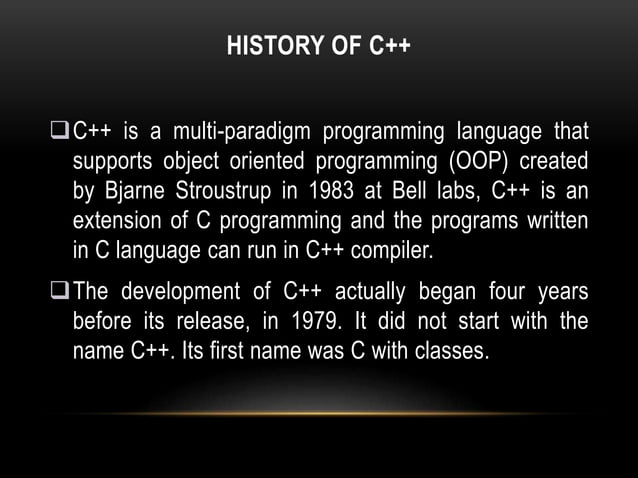 C++ Overview PPT | PPTX