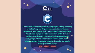 C++ Presentation for School and College. Advantages and Disadavantages of C++