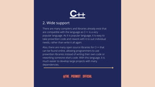 C++ Presentation for School and College. Advantages and Disadavantages ...