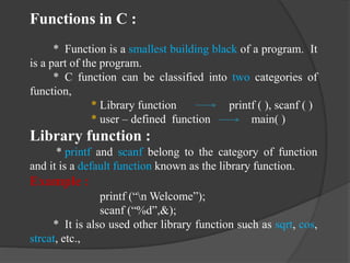 C and C++ functions | PPT