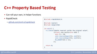 C++ Testing Techniques Tips and Tricks - C++ London | PPTX
