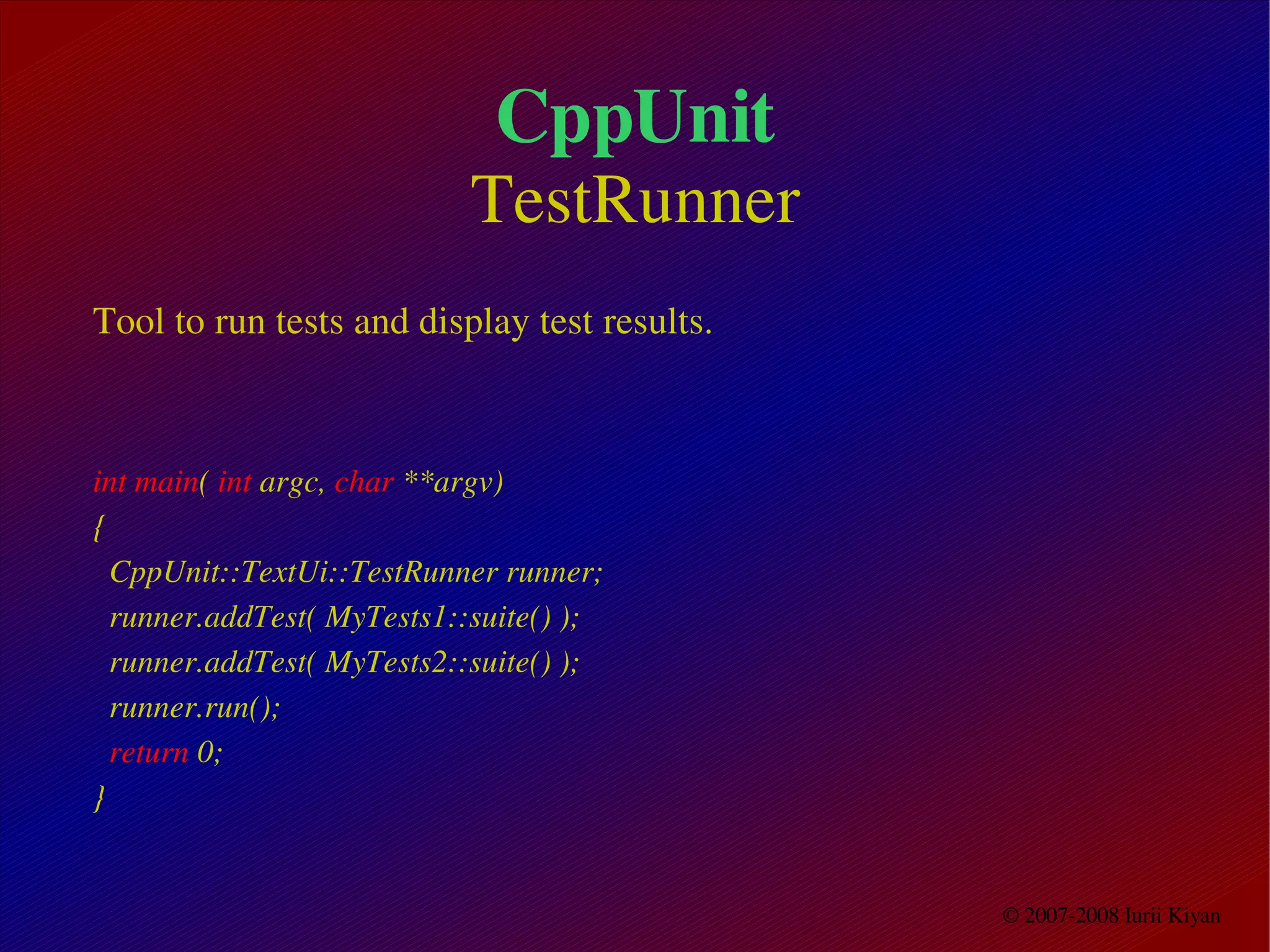CppUnit using introduction