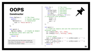 C++ and OOPS Crash Course by ACM DBIT | Grejo Joby | PDF