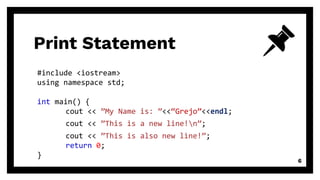 C++ and OOPS Crash Course by ACM DBIT | Grejo Joby | PDF