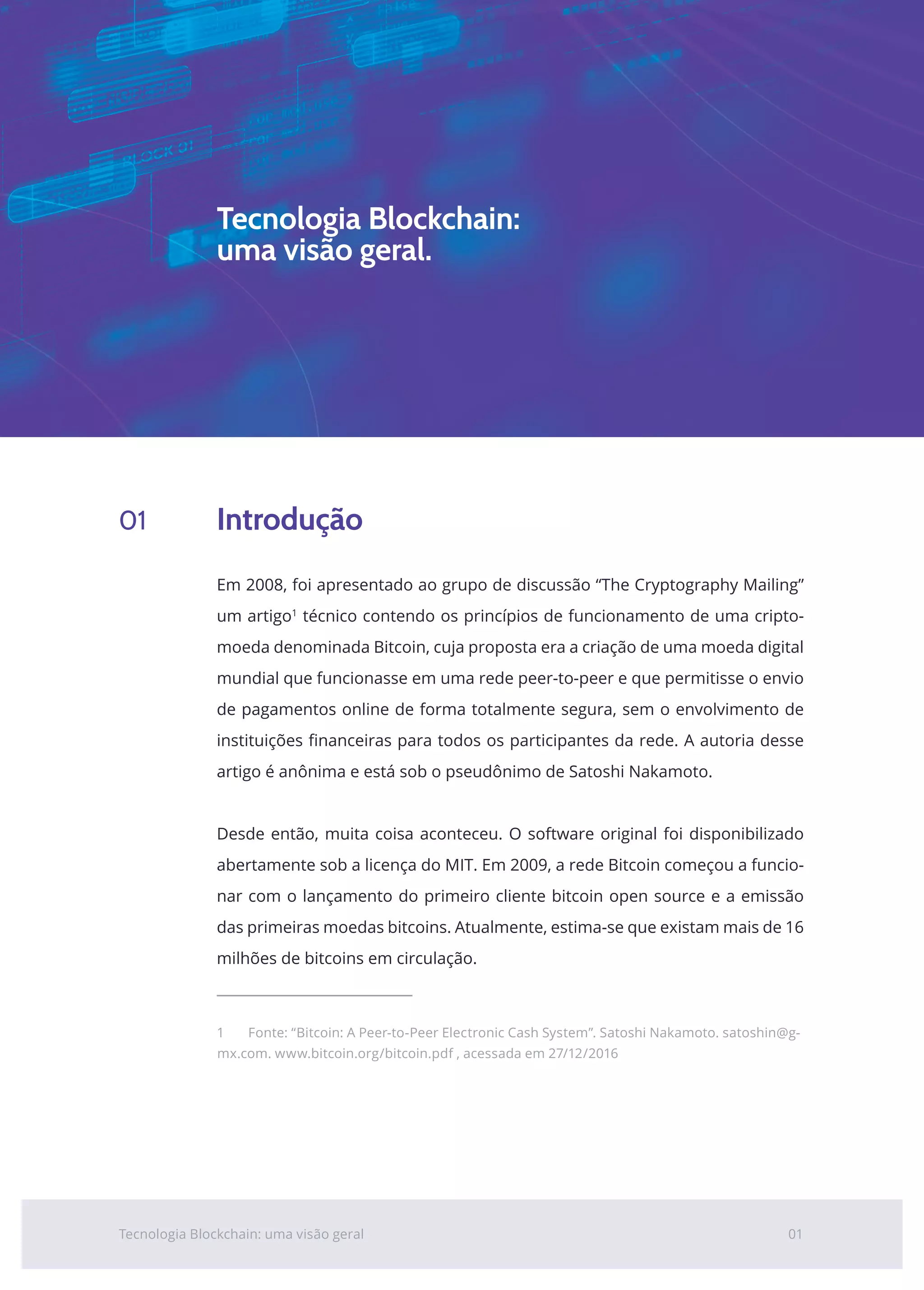 Tecnologia Blockchain: uma visão Geral (CPqD) | PDF