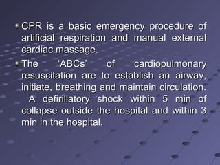 cardio-pulmonary ressuccsitetion | PPT