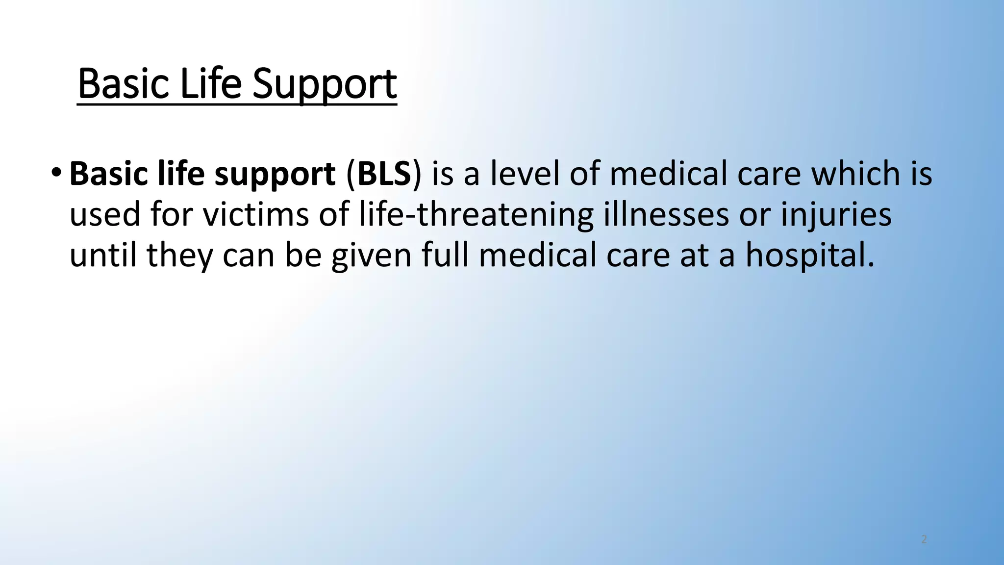 basic life support or CPR | PPTX