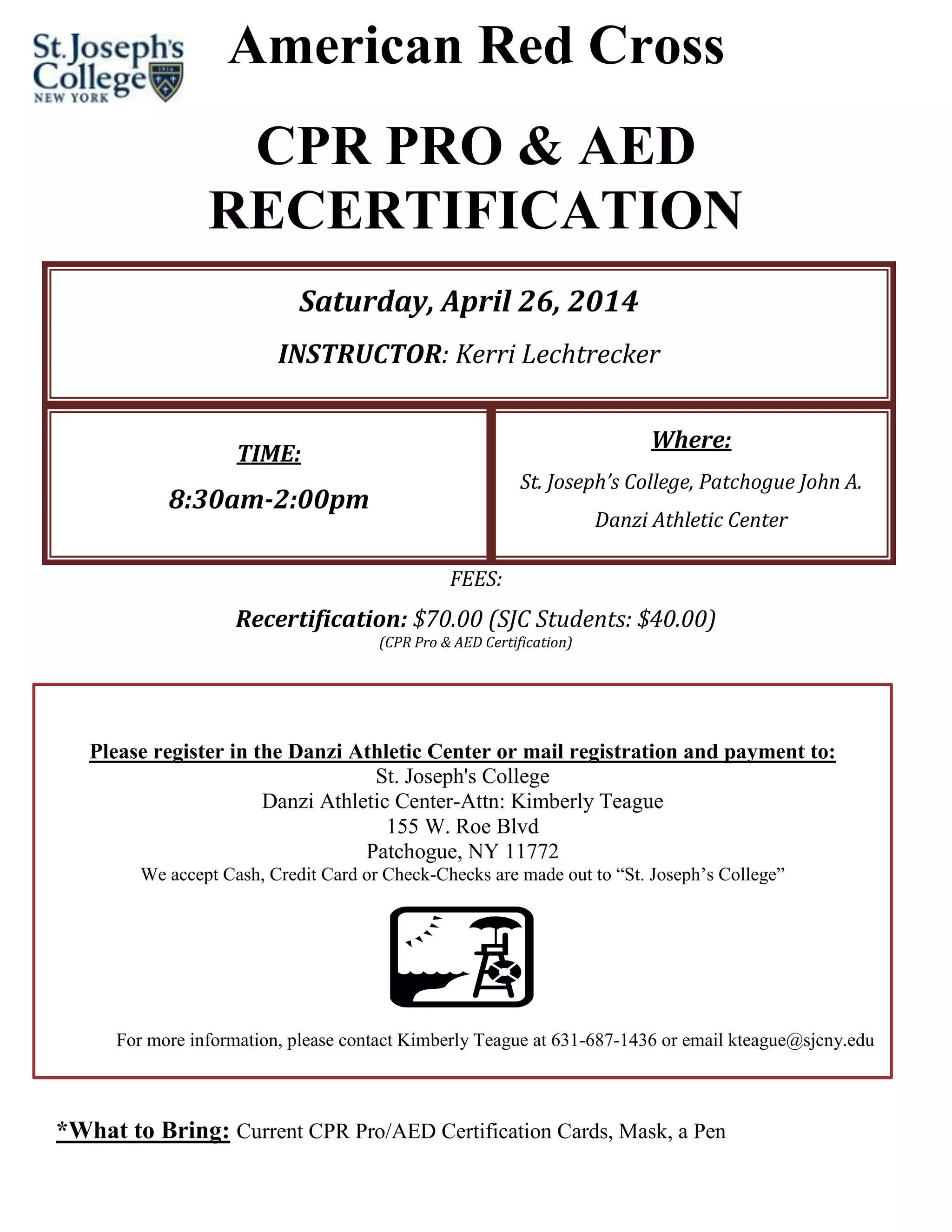 American Red Cross CPR PRO Recertification Course at St. Joseph's ...