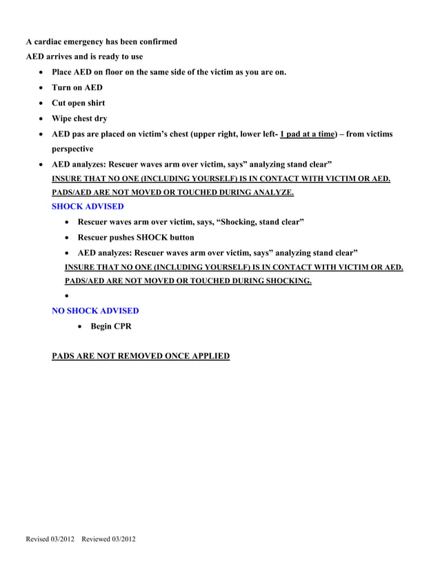 Cpr aed review sheet PDF