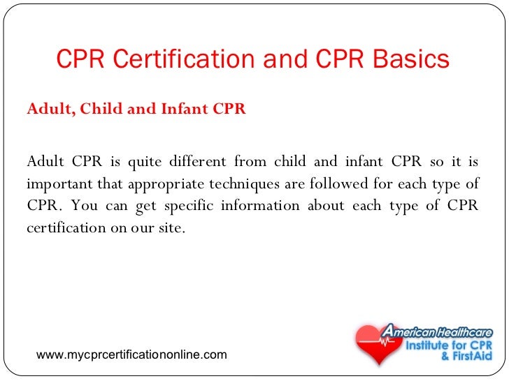 Cpr certification and cpr basics