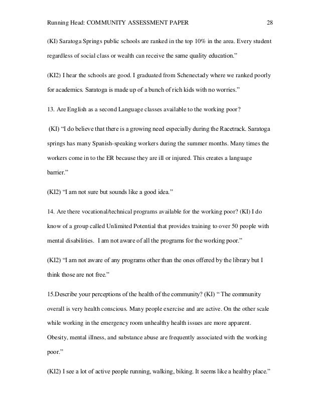 community assessment paper community assessment paper