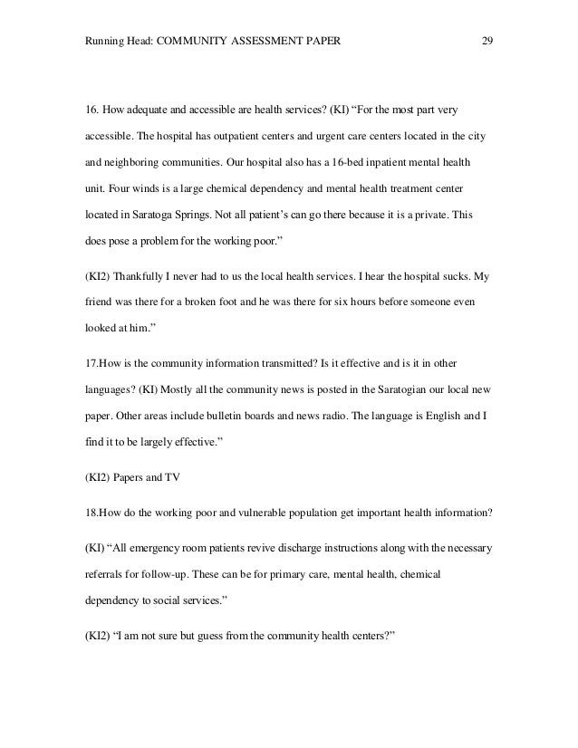 Maniac Magee Essay How To Write A Composition Essay also Cause And Effect Essay Writing Health Needs Assessment Essay Community Assessment Paper Autobiography Essay Example