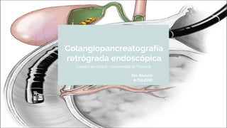 Colangiopancreatografía
retrógrada endoscópica
Cátedra de cirugía - Universidad de Panamá
Ilsa Atencio
4-792-2266
 