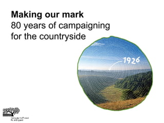 Making our mark 80 years of campaigning for the countryside 