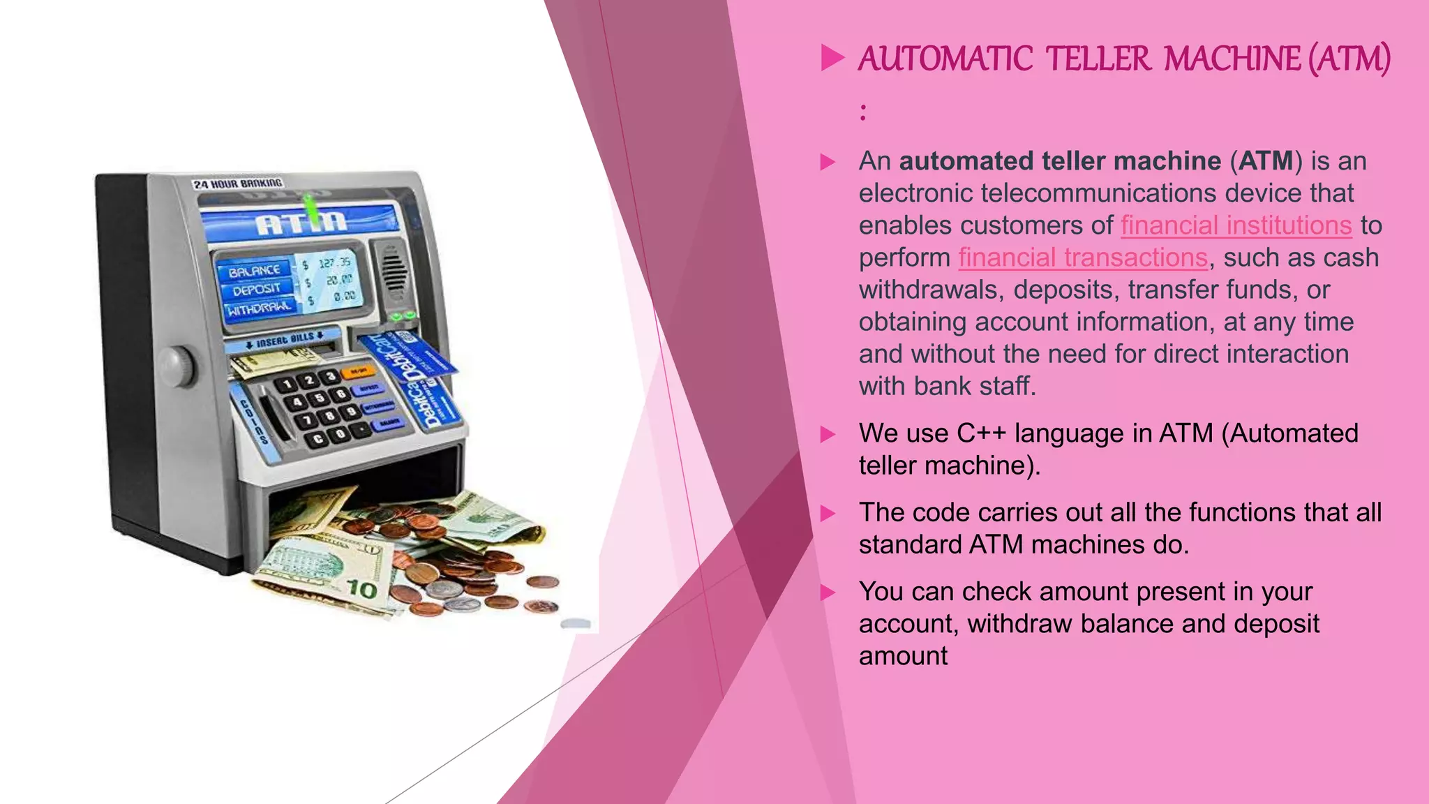Uses Of C++ In Automatic Machines PPT 