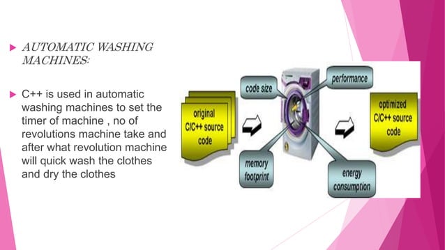 uses of c++ in automatic machines | PPT