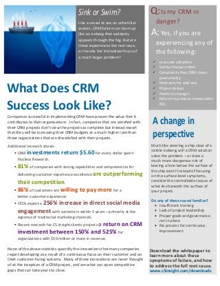 Sink or Swim? 
Like a vessel at sea on unfamiliar waters, CRM failure can loom up like an iceberg that suddenly appears th...