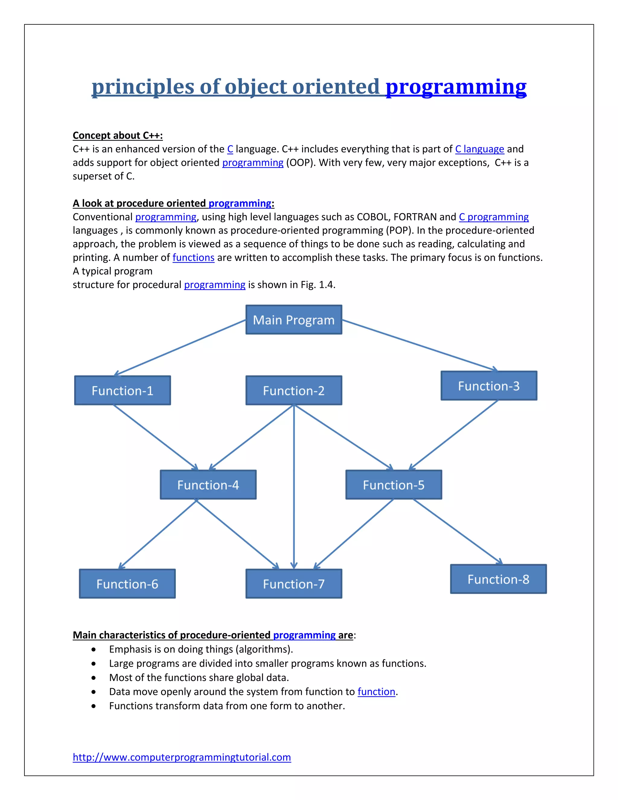 C++ [ principles of object oriented programming ] | PDF