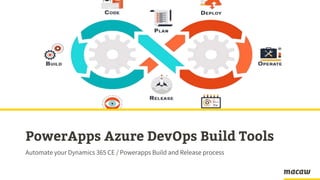 PowerApps Azure DevOps Build Tools
Automate your Dynamics 365 CE / Powerapps Build and Release process
 