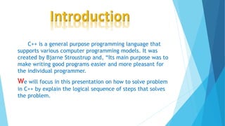 C++ problem solving | PPT