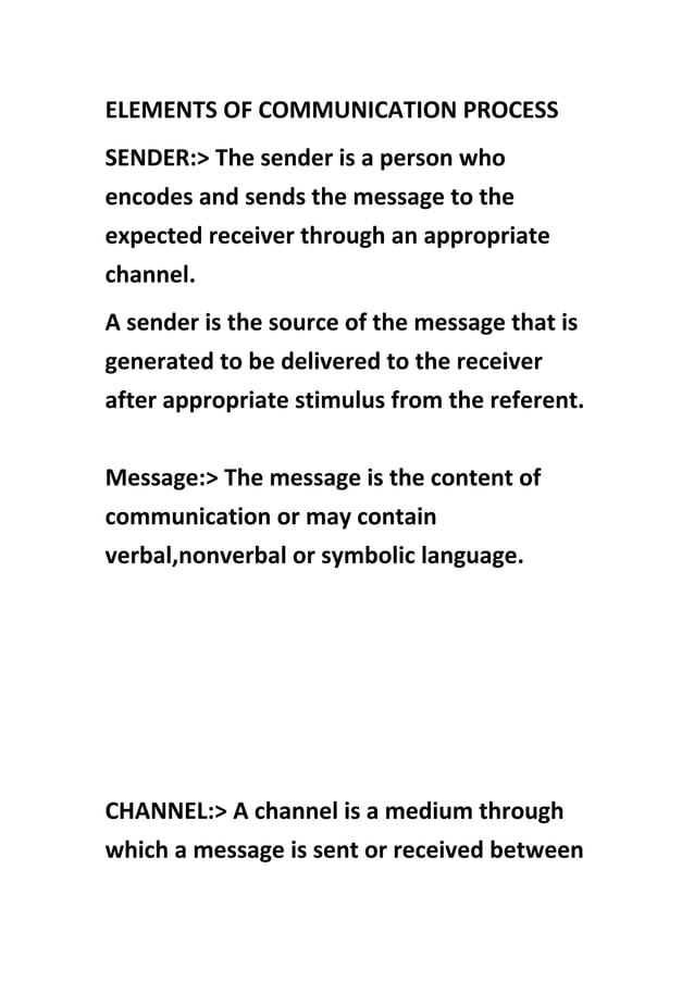 Communication process with practical example PDF