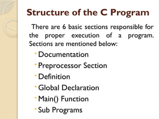 C Programming and Data structure C Programming and Data structures | PPTX