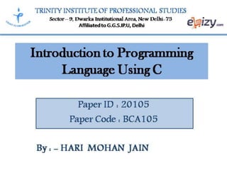 C Programming-  Features of C language