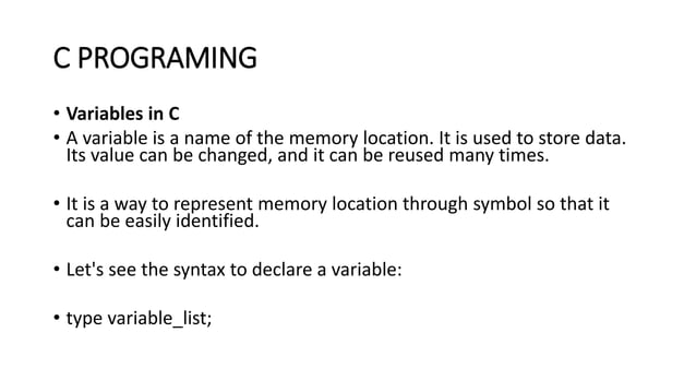 C PROGRAMING.pptx | Free Download