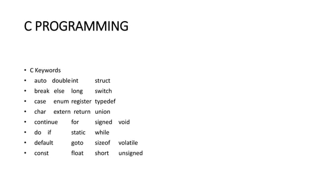 C PROGRAMING.pptx | Free Download