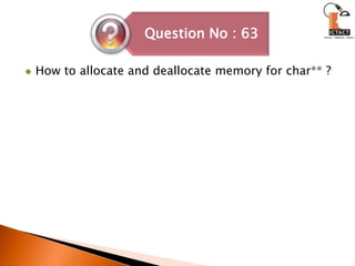 How to allocate and deallocate memory for char** ? 