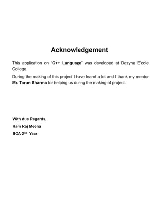 Ram Raj Meena C++ programming | PDF