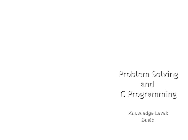 C programming for Computing Techniques | PPT
