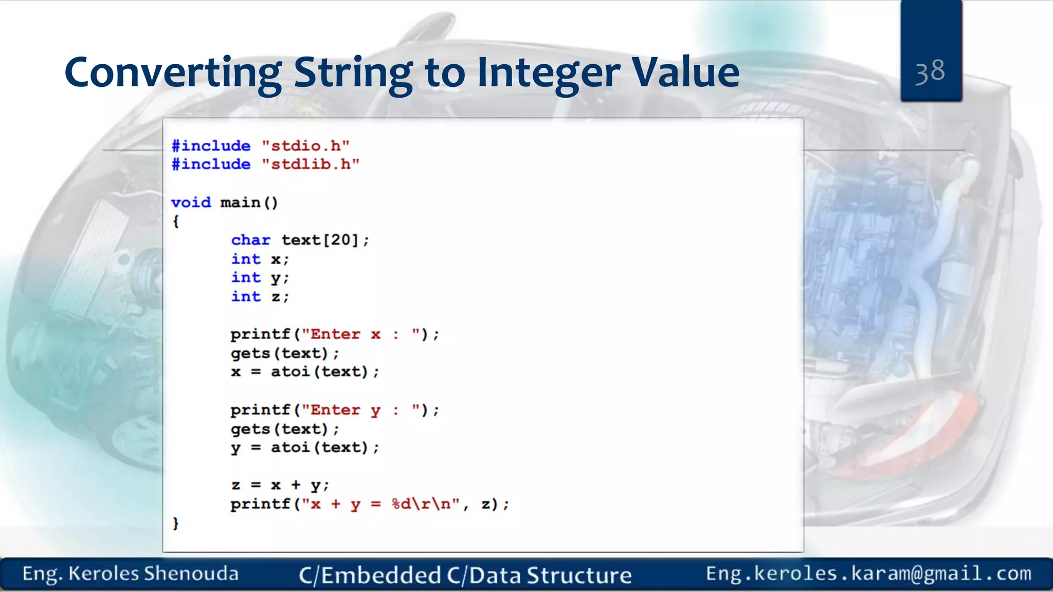Converting String to Integer Value 38
 